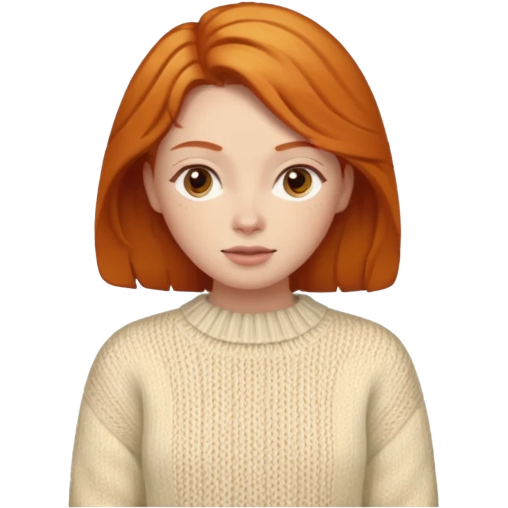 Knitted ginger woman emoji
