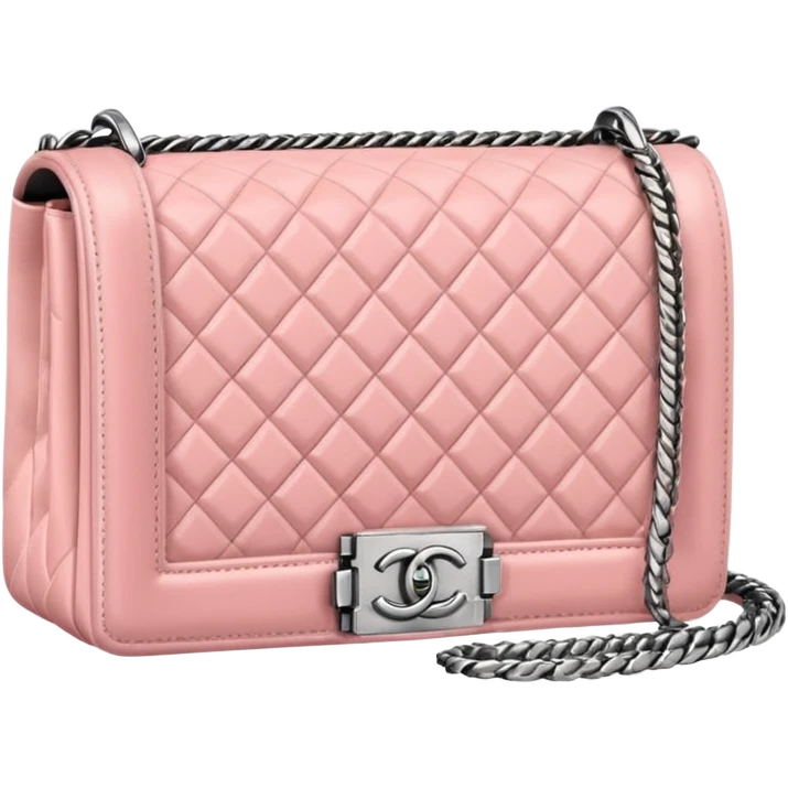 chanel le boy pastel pink bag emoji