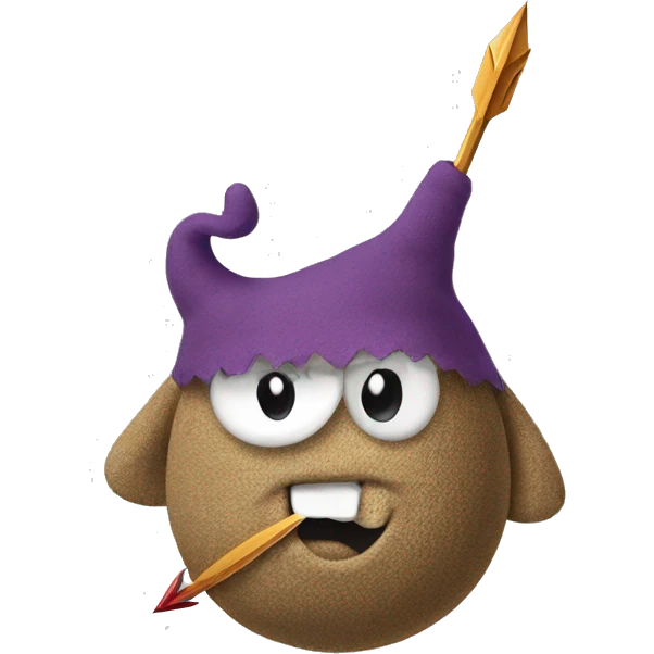 Sock monster with arrow in head emoji