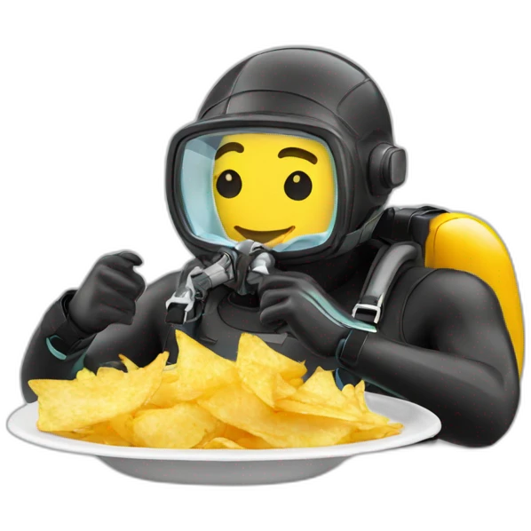 Scuba Diver enjoying chips and salsa emoji