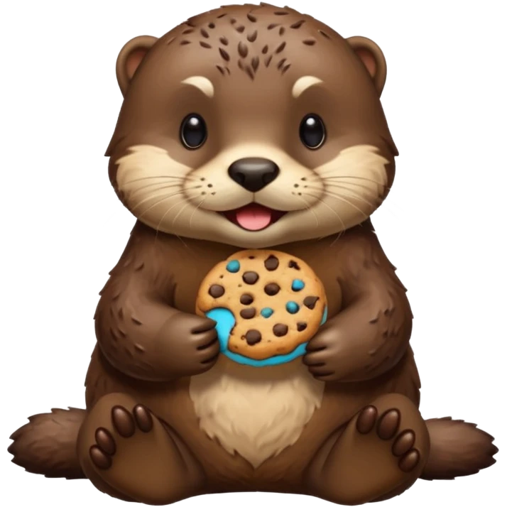 otter eating cookie emoji