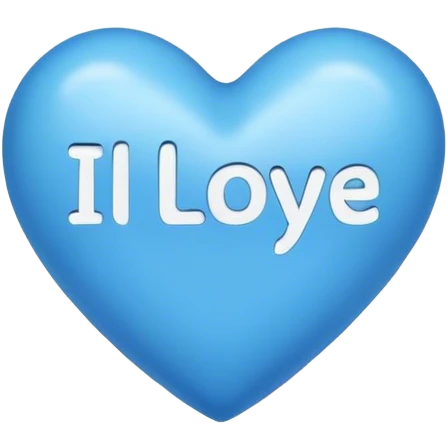 Blue heart either the words I Love You Ry emoji