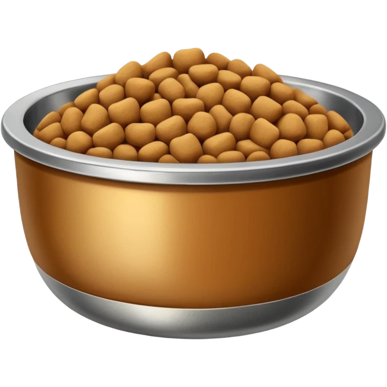 pet food in stainless bowl emoji