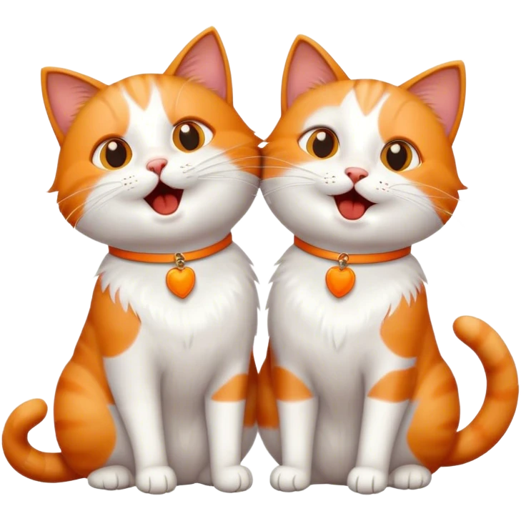 two cats singing emoji