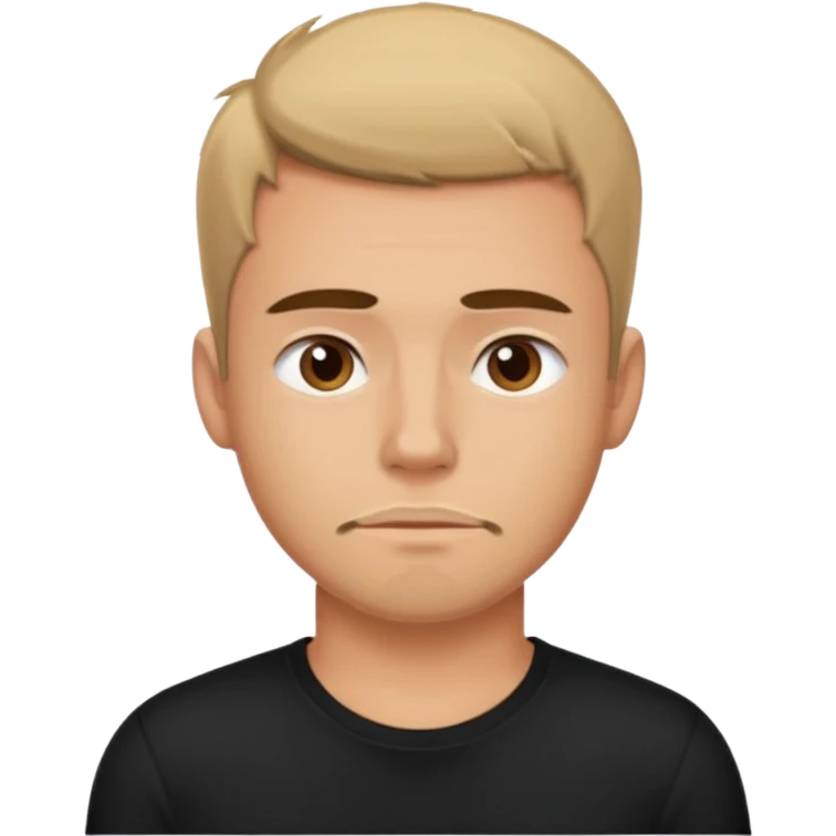 young tired man after training in black t-shirt emoji