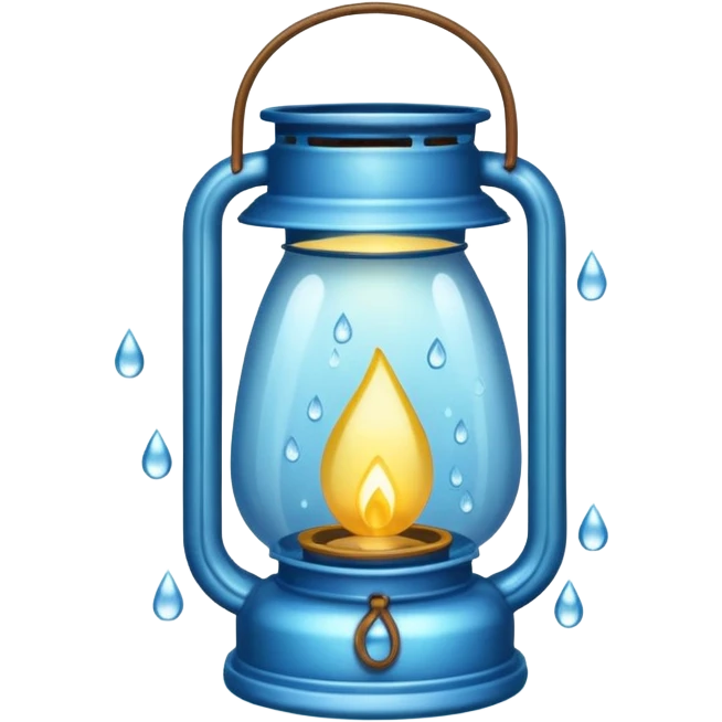 Water Lantern, more water drops inside lantern. emoji