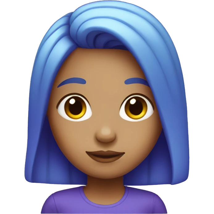 Blue girl with purple hair emoji