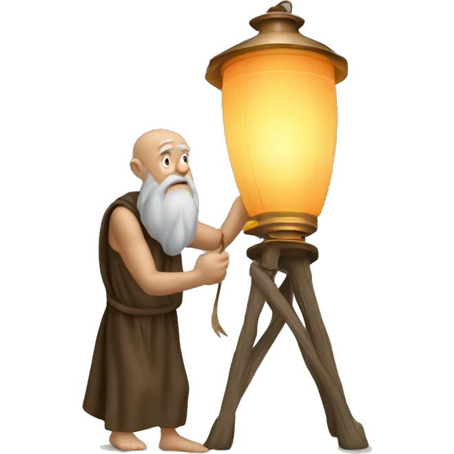 diogenes searching with lantern emoji