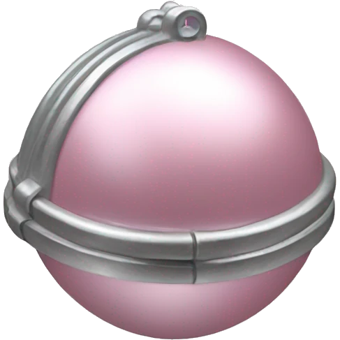 Realistic pastel pink And silver metallic globe sleigh bell. emoji