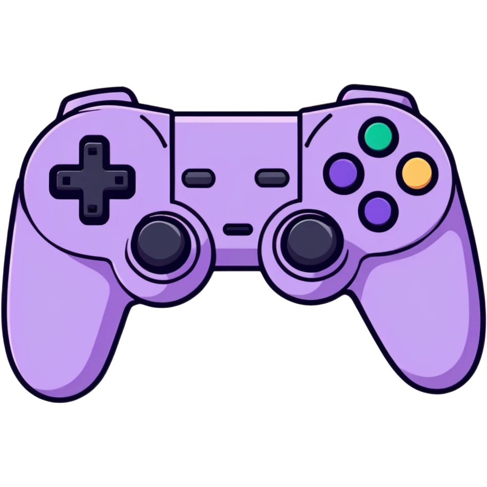 Lilac purple gaming controller  emoji