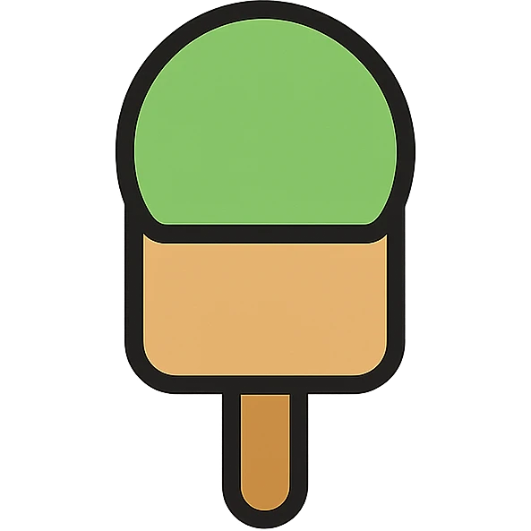 minimal flat icon style ice cream with a green ball emoji