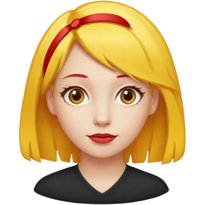 kırmızı toka takan kadın, sarı saçlı emoji