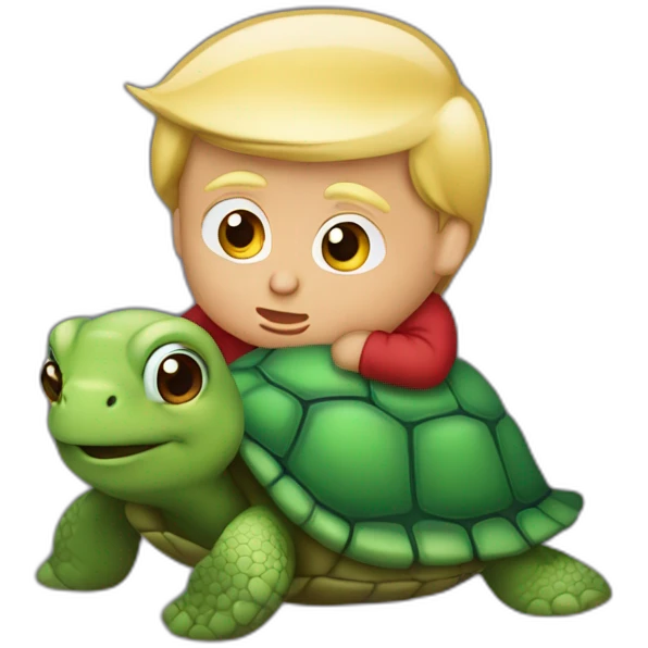 Donald Trump qui des bébés à une tortue emoji