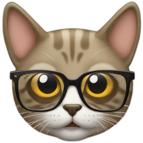 gato con lentes emoji
