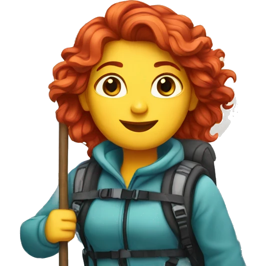a red hair female on everest with greek flag emoji