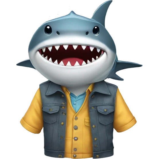 shark with clothes emoji