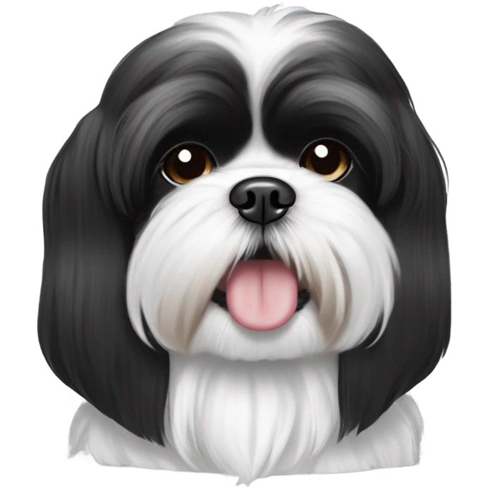 black and white shih tzu maltese dog with slight underbite emoji