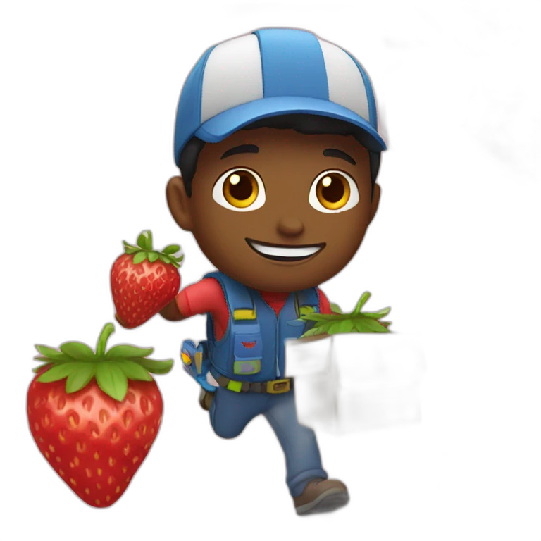 courier with strawberries emoji