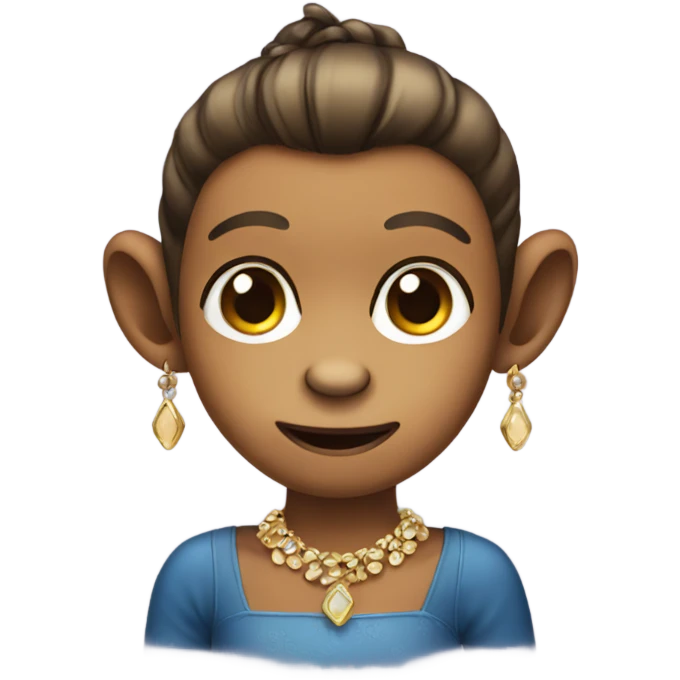 a monkey with earrings and a dress emoji