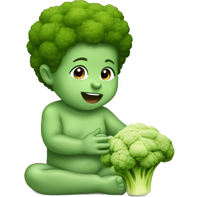 Baby eating brocoli  emoji