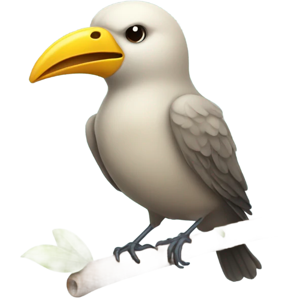 Bird with a pacifier emoji