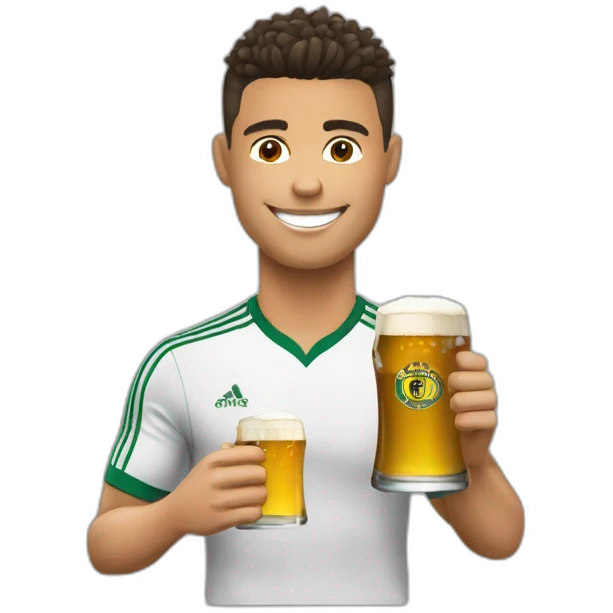Ronaldo avec une bière emoji