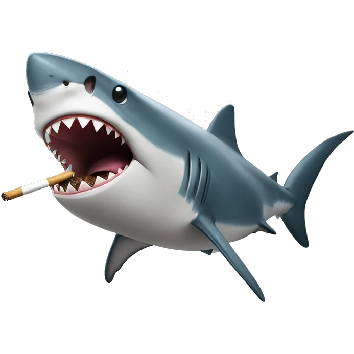 shark smoking a cigarette emoji
