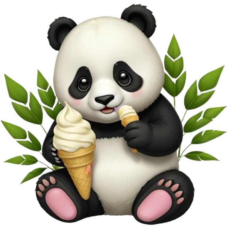 Panda eating ice cream emoji
