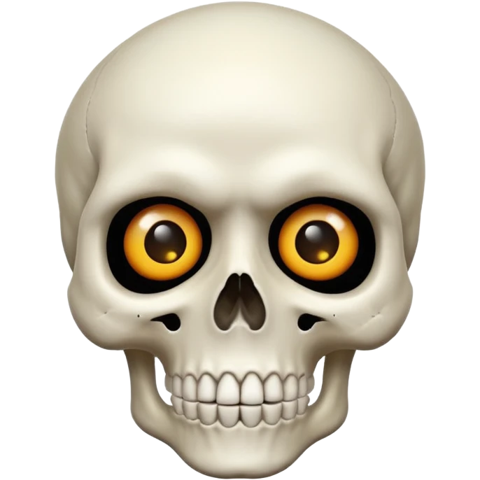 a skull face looking very suprized and mewing that looks very realistic emoji