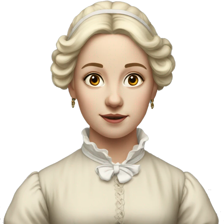 young woman from 1820 england in mobcap emoji