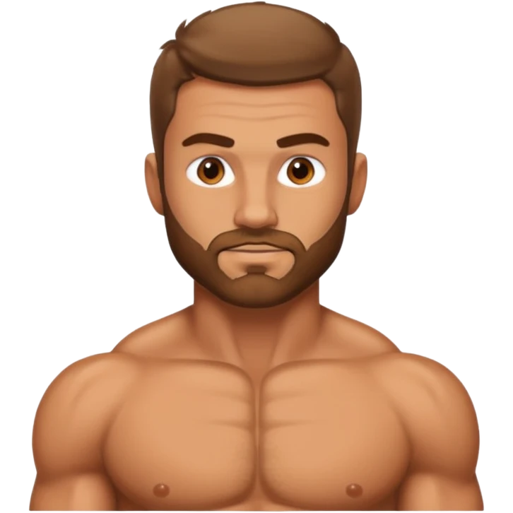 Muscular and body hair man emoji
