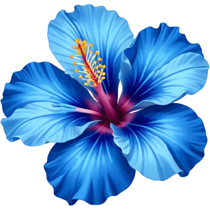 Blue hibiscus flower emoji