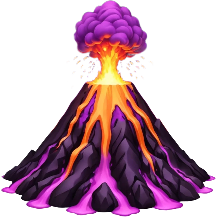 A volcano errupting only with a pure purple lava emoji