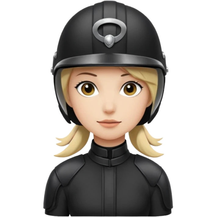 Rider helmet black matte at the back theres ribbon attached for female rider emoji