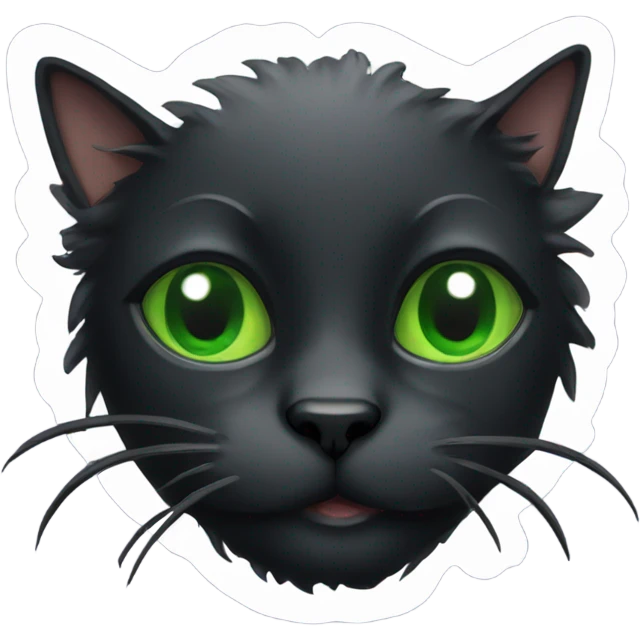 black cat with green eyes emoji
