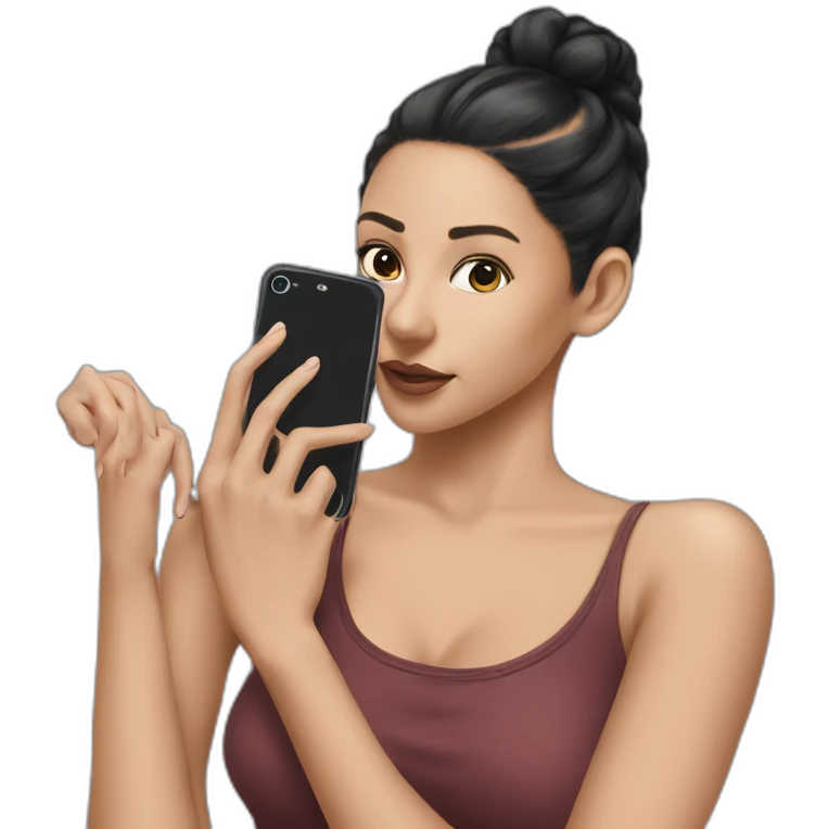 girls text with phone emoji