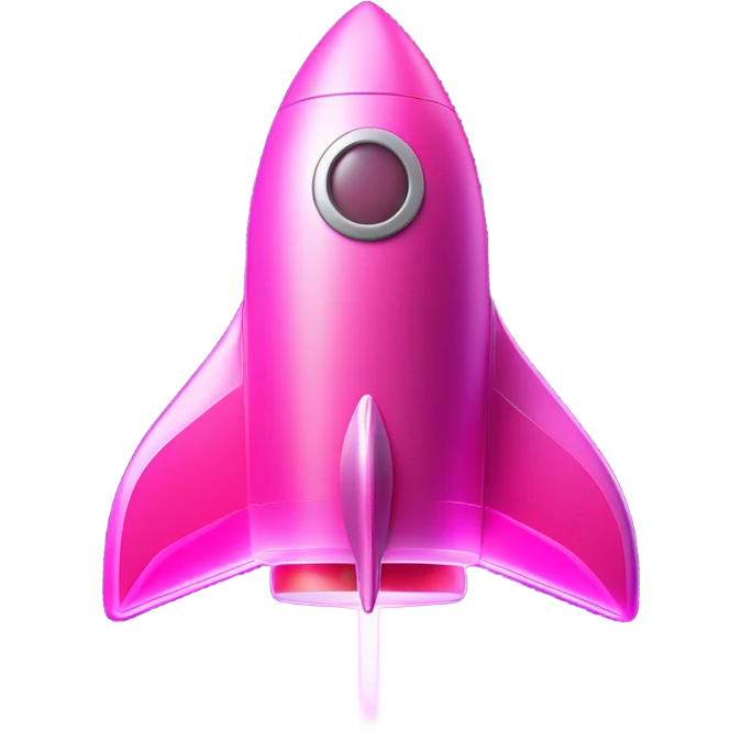 pink neon rocket emoji