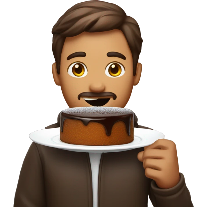 guy holding sticky toffee pudding emoji