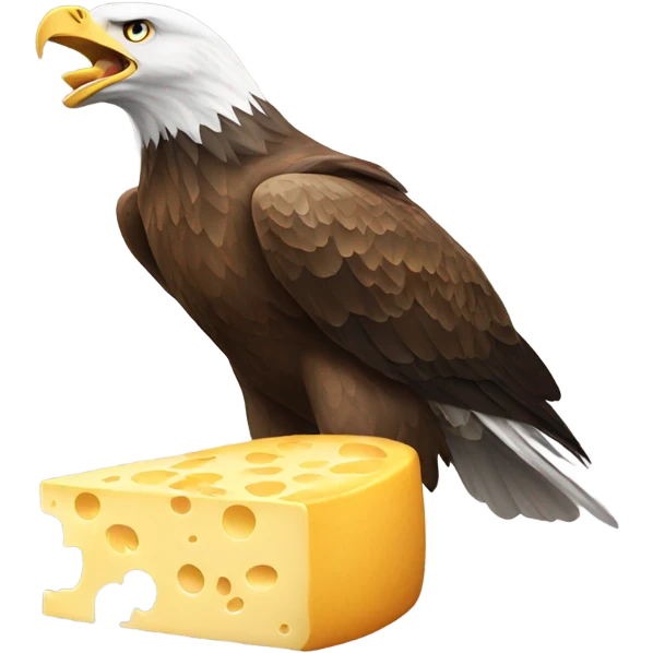 Eagle eating cheese emoji