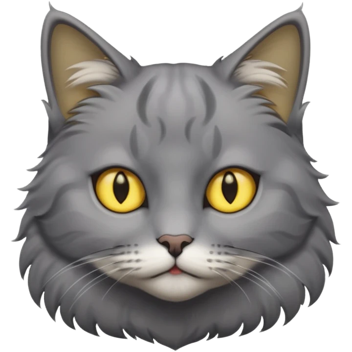 Grey cat with yellow eyes  emoji