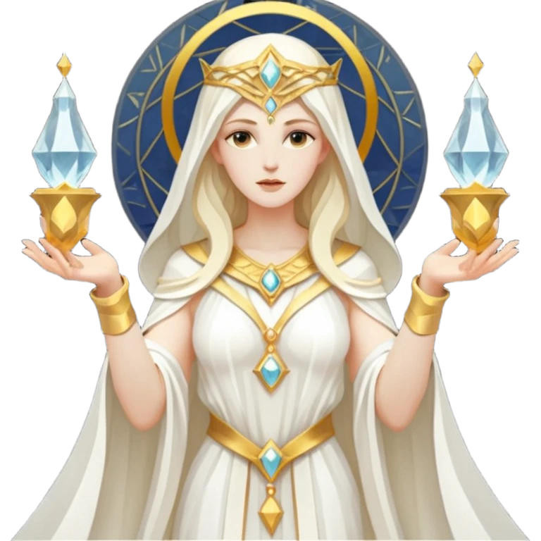 fantasy magic tarot card low poly goddess emoji