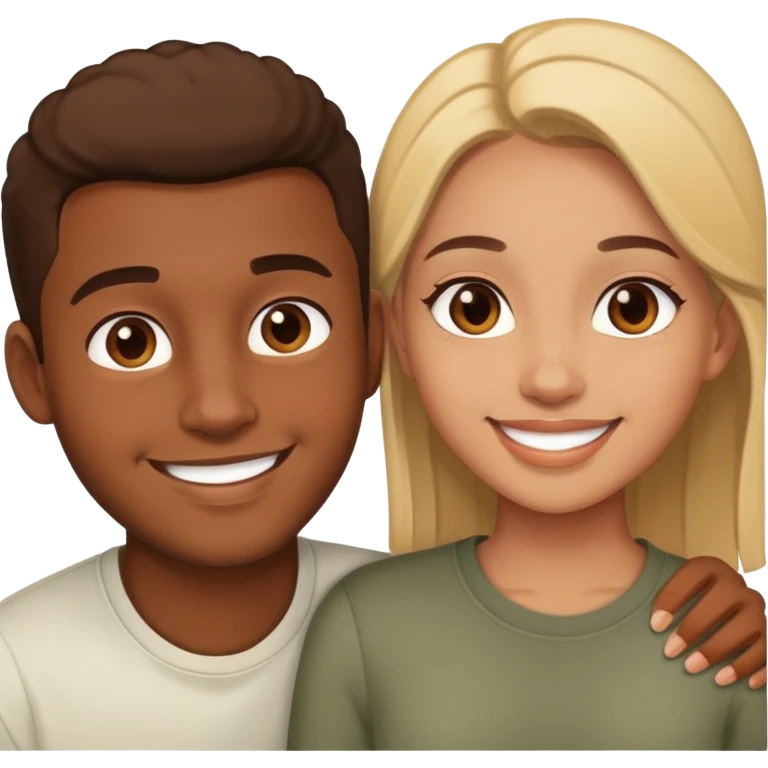 brown skin girlfriend and light skin boyfriend  emoji