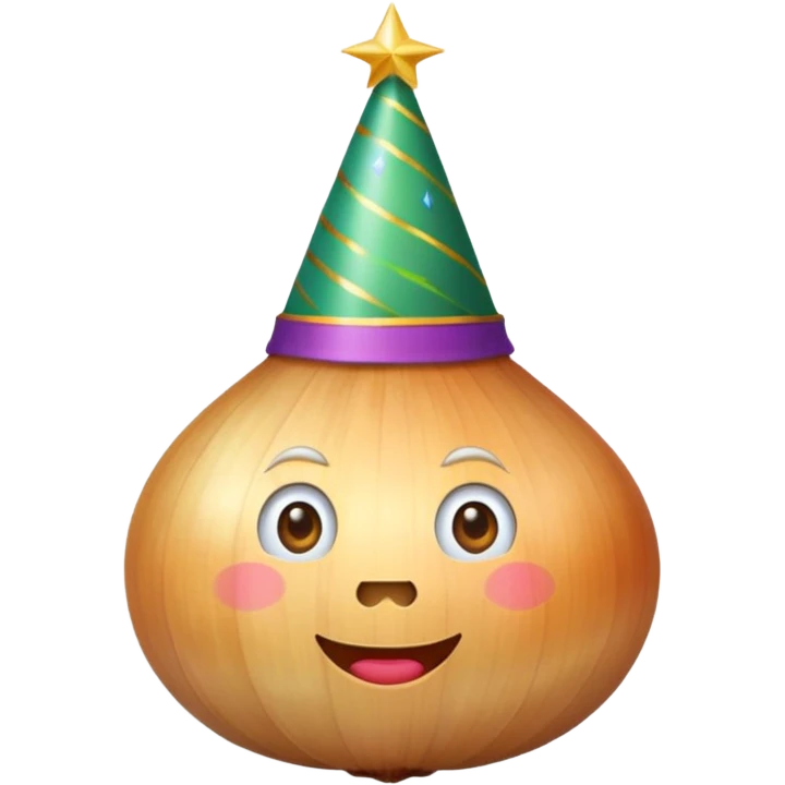 onion wearing party hat emoji