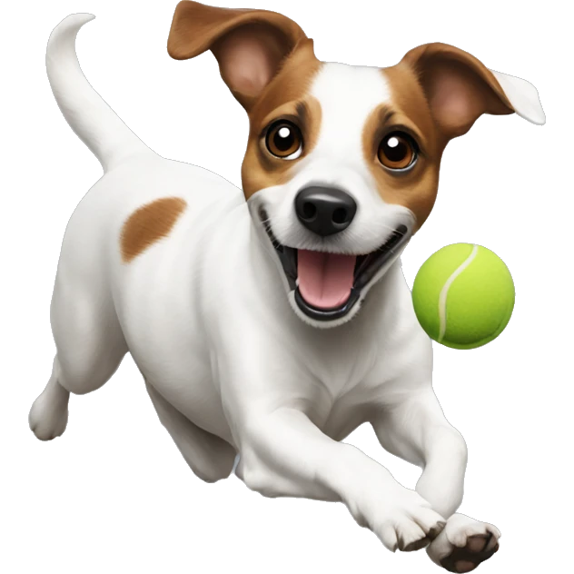 Jack Russell running after a ball emoji