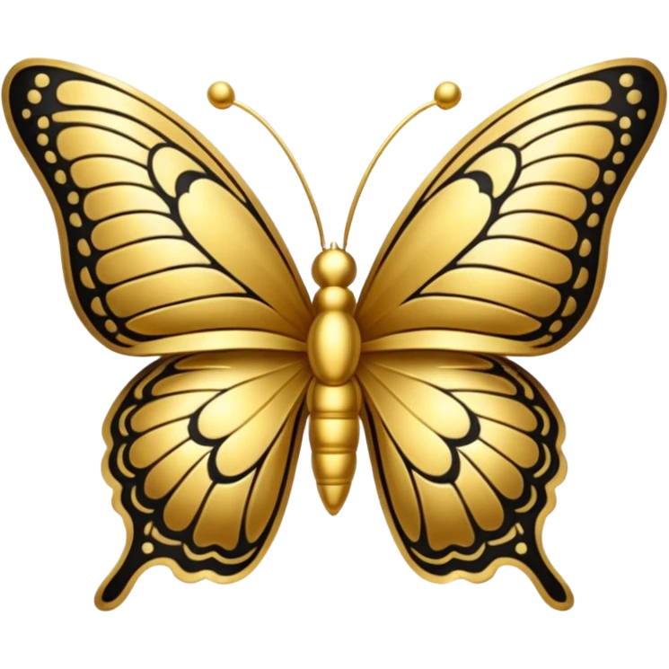 butterfly made out of gold emoji