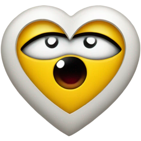 Heart with an eye in it and the letter U behind it emoji