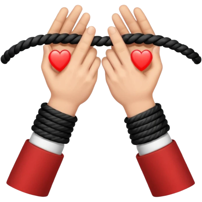 Black rope on hands emoji
