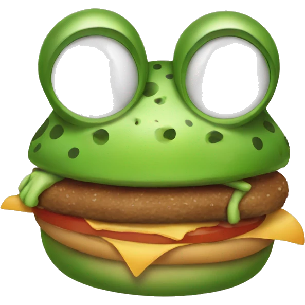 Frog with burgers  emoji