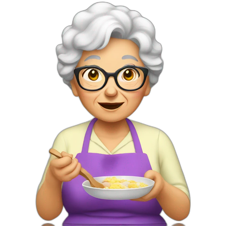 Granny coocking eat emoji