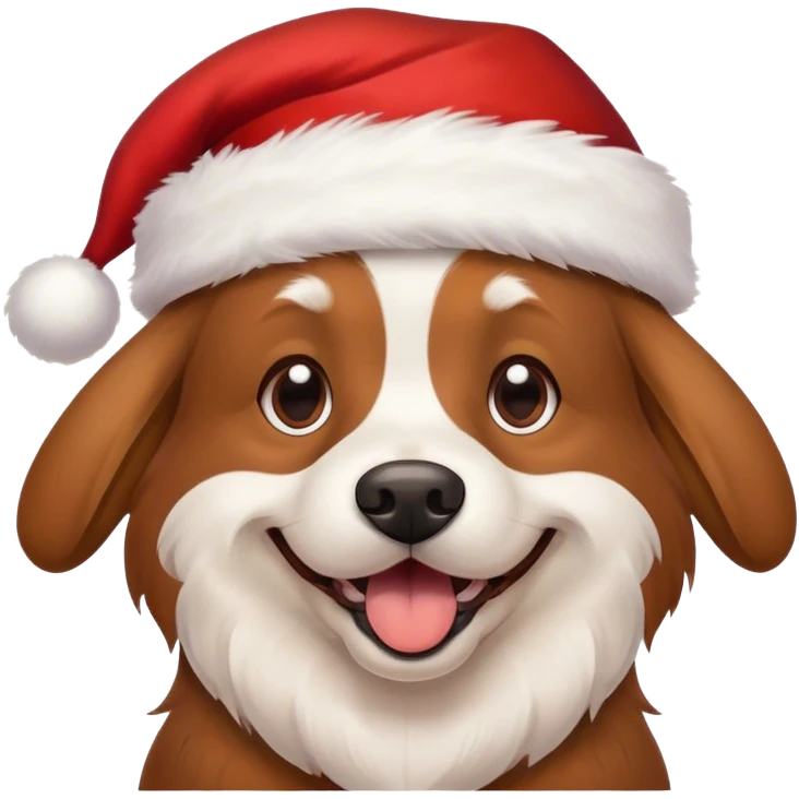 Perro feliz en navidad  emoji